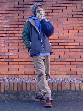 「パーカーコーデ」｜tanda1015🐼不定期投稿さん（メンズ・167cm・40代）の冬コーディネート