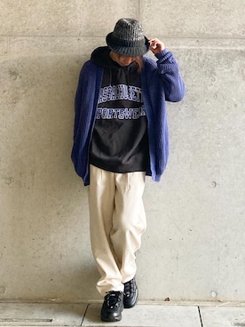 「RAGEBLUE（レイジブルー）のアイテム（パーカー）」を使った、tanda1015🐼不定期投稿さん（メンズ・167cm）の冬コーディネート