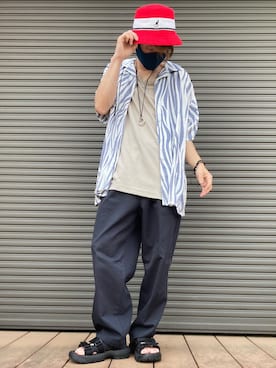 「チャイハネ（チャイハネ）のアイテム（シャツ/ブラウス）」を使った、tanda1015🐼不定期投稿さん（メンズ・167cm）の夏コーディネート