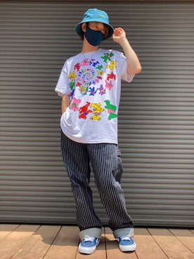 「LIQUID BLUE（リキッドブルー）のアイテム（トップス）」を使った、tanda1015🐼不定期投稿さん（メンズ・167cm）の夏コーディネート