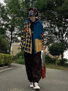 「チャイハネ（チャイハネ）のアイテム（シャツ/ブラウス）」を使った、tanda1015🐼不定期投稿さん（メンズ・167cm）の秋コーディネート