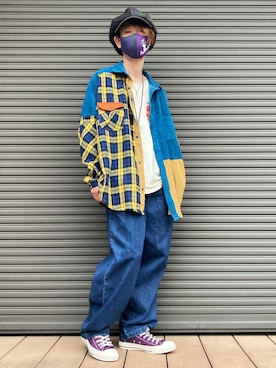 「チャイハネ（チャイハネ）のアイテム（シャツ/ブラウス）」を使った、tanda1015🐼不定期投稿さん（メンズ・167cm）の秋コーディネート
