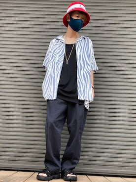 「チャイハネ（チャイハネ）のアイテム（シャツ/ブラウス）」を使った、tanda1015🐼不定期投稿さん（メンズ・167cm）の夏コーディネート