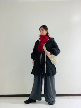 「URBAN RESEARCH（アーバンリサーチ）のアイテム（ストール/ショール）」を使った、rika517さん（レディース・165cm）の冬コーディネート