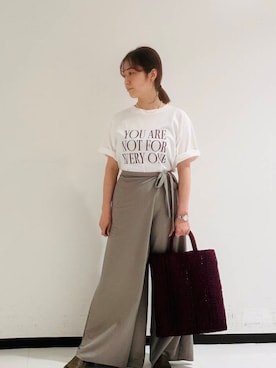 「アイテム（Tシャツ/カットソー、その他）」を使った、rika517さん（レディース・165cm）の夏コーディネート