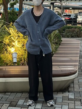 「カーディガン男子」｜うみゆさん（メンズ・175cm）の秋コーディネート