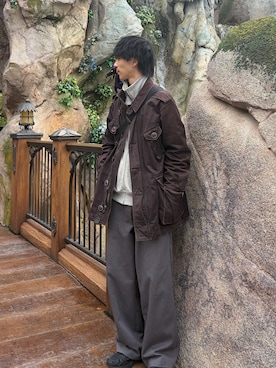 「アイテム（ピーコート）」を使った、うみゆさん（メンズ・175cm）の冬コーディネート