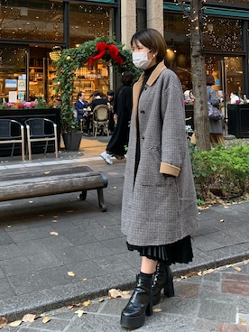 「studio CLIP（スタディオクリップ）のアイテム（その他アウター）」を使った、Reeさん（レディース・155cm）の冬コーディネート