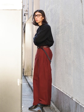 「yoko sakamoto（ヨーコサカモト）のアイテム（トップス）」を使った、コバシミツキさん（メンズ・170cm）の冬コーディネート