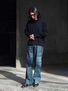 「yoko sakamoto（ヨーコサカモト）のアイテム（トップス）」を使った、コバシミツキさん（メンズ・170cm）の冬コーディネート