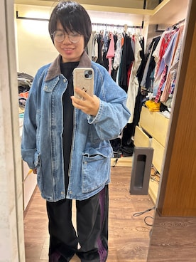 「アイテム（ピーコート）」を使った、ららさん（レディース・154cm）の秋コーディネート