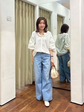 「RODE SKO（ロデスコ）のラウンドミニボストンバッグ（ボストンバッグ）」を使った、idetomoさん（レディース・156cm）の春コーディネート