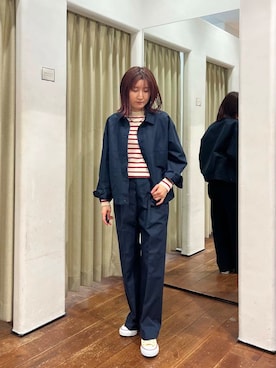 「アイテム（カバーオール）」を使った、idetomoさん（レディース・156cm）の冬コーディネート