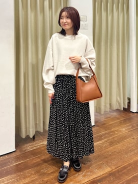 「HARUTA（ハルタ）の『別注』HARUTA×DOORS　キルトローファー（ローファー）」を使った、idetomoさん（レディース・156cm）の秋コーディネート