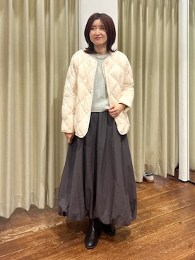 「アイテム（ボストンバッグ）」を使った、idetomoさん（レディース・156cm）の冬コーディネート