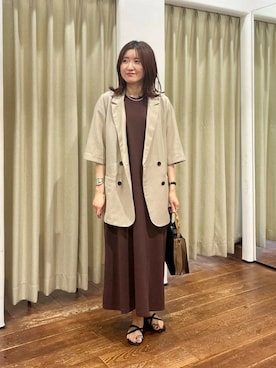 「URBAN RESEARCH DOORS（アーバンリサーチドアーズ）の『接触冷感/吸水速乾/イージーケア』フラワープリントドライタッチリラックスパンツ（その他パンツ）」を使った、idetomoさん（レディース・156cm）の夏コーディネート