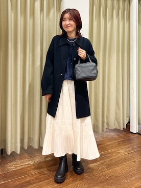 「アイテム（ステンカラーコート）」を使った、idetomoさん（レディース・156cm）の秋コーディネート