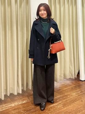 「アイテム（ピーコート）」を使った、idetomoさん（レディース・156cm）の秋コーディネート