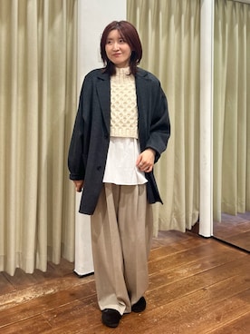 「かぐれ（カグレ）のアイテム（ニット/セーター）」を使った、idetomoさん（レディース・156cm）の秋コーディネート