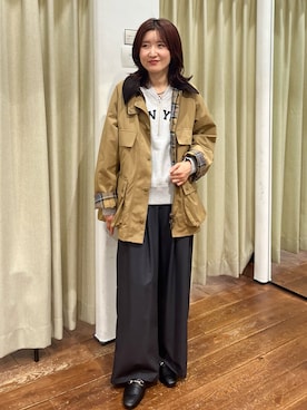 「ORCIVAL（オーシバル）のORCIVAL　TOTE BAG SMALL（トートバッグ）」を使った、idetomoさん（レディース・156cm）の秋コーディネート