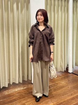 「URBAN RESEARCH（アーバンリサーチ）のスエードライクルーズシャツ（シャツ/ブラウス）」を使った、idetomoさん（レディース・156cm）の秋コーディネート