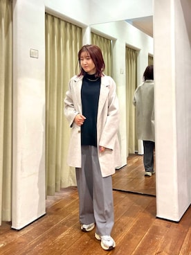 「URBAN RESEARCH DOORS（アーバンリサーチドアーズ）のウールリバーテーラードコート（その他アウター）」を使った、idetomoさん（レディース・156cm）の秋コーディネート