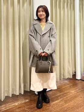 「アイテム（ピーコート）」を使った、idetomoさん（レディース・156cm）の冬コーディネート