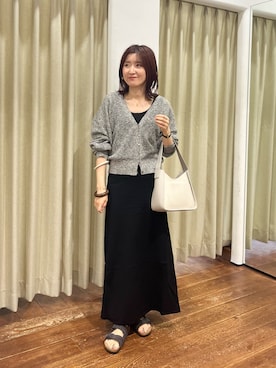 「黒」｜「アイテム（ハンドバッグ）」を使った、idetomoさん（レディース・156cm）の夏コーディネート