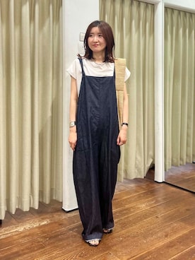 「旅行コーデ」｜「アイテム（オールインワン・サロペット）」を使った、idetomoさん（レディース・156cm）の夏コーディネート