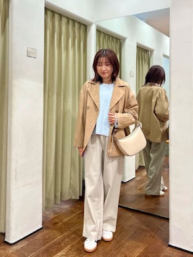 「URBAN RESEARCH（アーバンリサーチ）のテープヤーンVネック畦ニット（ニット/セーター）」を使った、idetomoさん（レディース・156cm）の冬コーディネート