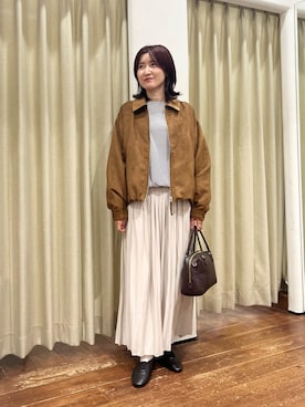「URBAN RESEARCH DOORS（アーバンリサーチドアーズ）の『UVカット/イージーケア/抗菌防臭』『UR TECH』完声シルケットドロストプルオーバー（Tシャツ/カットソー、ホワイト系）」を使った、idetomoさん（レディース・156cm）の秋コーディネート