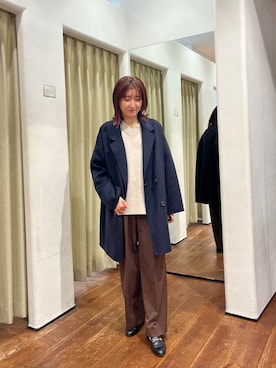 「URBAN RESEARCH DOORS（アーバンリサーチドアーズ）のウールリバーテーラードコート（その他アウター）」を使った、idetomoさん（レディース・156cm）の秋コーディネート