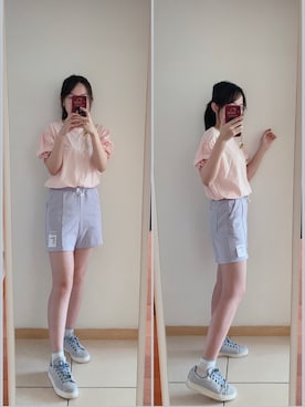 「基础款」｜「アイテム（パンツ）」を使った、yuyanllさん（レディース・159cm）の夏コーディネート