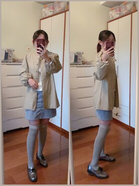 「LA BELLE ETUDE（ラベルエチュード）のアイテム（ノーカラージャケット）」を使った、yuyanllさん（レディース・159cm）の秋コーディネート