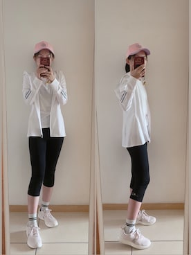 「adidas by Stella McCartney（アディダスバイステラマッカートニー）のアイテム（パンツ）」を使った、yuyanllさん（レディース・159cm）の夏コーディネート
