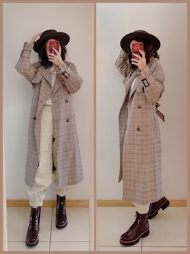 「NICE CLAUP（ナイスクラップ）のアイテム（ジャケット/アウター）」を使った、yuyanllさん（レディース・159cm）の秋コーディネート