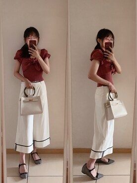 「通勤穿搭」｜「アイテム（パンプス）」を使った、yuyanllさん（レディース・159cm）の夏コーディネート