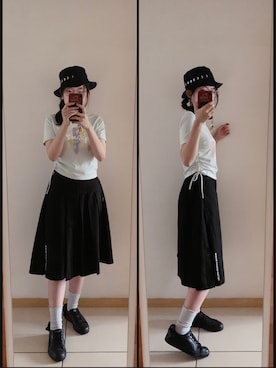 「musium div（musium div）のアイテム」を使った、yuyanllさん（レディース・159cm）の夏コーディネート