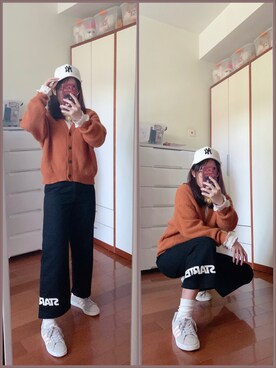 「STARTER（スターター）のアイテム（パンツ）」を使った、yuyanllさん（レディース・159cm）の秋コーディネート