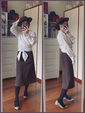 「Bou Jeloud（ブージュルード）のアイテム（帽子）」を使った、yuyanllさん（レディース・159cm）の春コーディネート