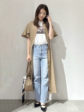 「OPAQUE.CLIP（オペークドットクリップ）のアイテム（Tシャツ/カットソー）」を使った、yuikaさん（レディース・167cm）の夏コーディネート