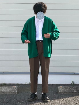 「GU（ジーユー）のアイテム（トップス）」を使った、りょうさん（メンズ・166cm）の春コーディネート