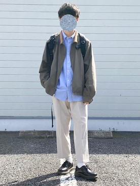 「WYM LIDNM（ウィム バイ リドム）のアイテム（パンツ）」を使った、りょうさん（メンズ・166cm）の春コーディネート