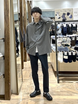 「GLOBAL WORK（グローバルワーク）のらくごこちフィットソックス/ミドル/283172（ソックス/靴下、ホワイト系）」を使った、りょうさん（メンズ・166cm）の春コーディネート