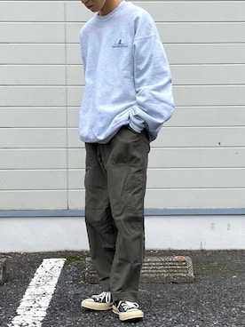「UNIQLO（ユニクロ）のアイテム（カーゴパンツ）」を使った、りょうさん（メンズ・166cm）の秋コーディネート