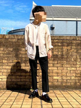 「UNIQLO（ユニクロ）のアイテム（スラックス）」を使った、りょうさん（メンズ・166cm）の夏コーディネート