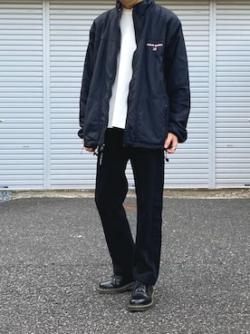 「WYM LIDNM（ウィム バイ リドム）のアイテム（ニット/セーター）」を使った、りょうさん（メンズ・166cm）の冬コーディネート