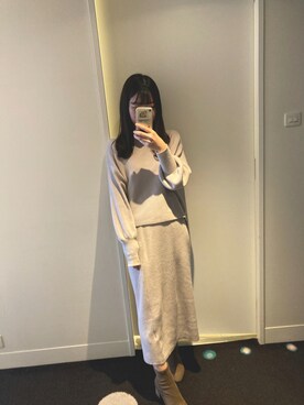 「PROPORTION BODY DRESSING（プロポーションボディドレッシング）のアイテム（ワンピース/ドレス）」を使った、nnnekkaa320さん（レディース・155cm）の冬コーディネート