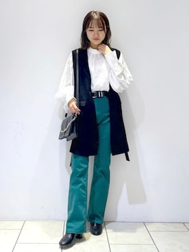 「PAGEBOY（ページボーイ）のチェーンスタッズショルダー（ショルダーバッグ）」を使った、mihoさん（レディース・156cm）の秋コーディネート