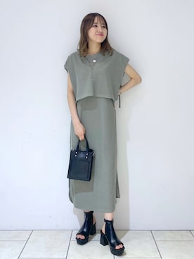 「アイテム（ワンピース）」を使った、mihoさん（レディース・156cm）の夏コーディネート